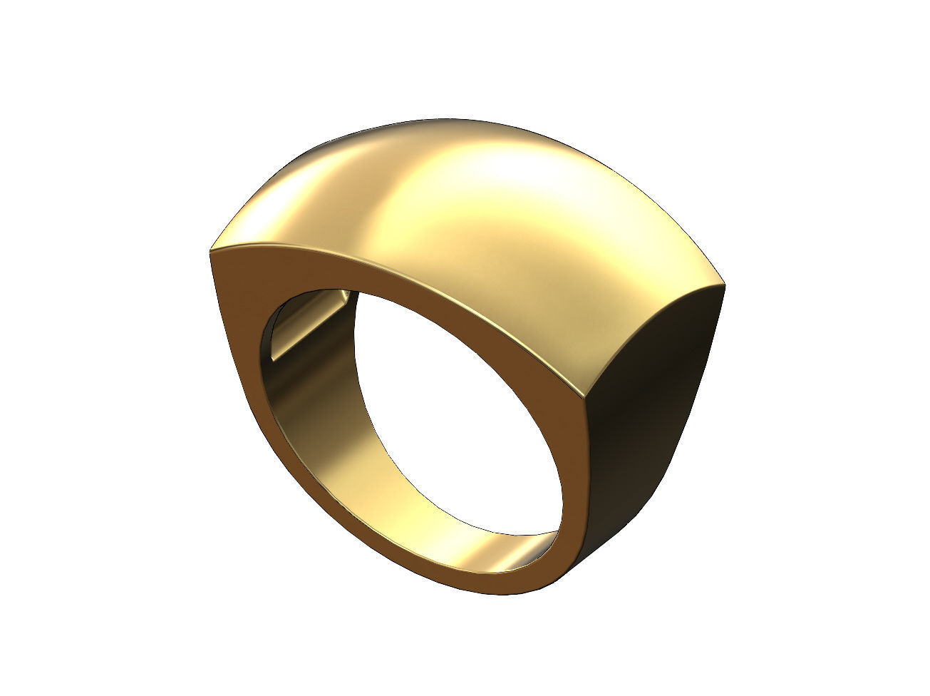 Large rectangular statement dome signet ring