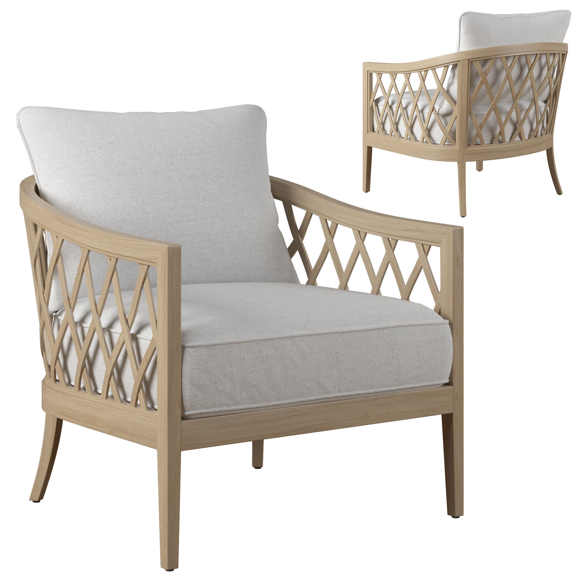 3D model RH GREYSTONE TEAK LOUNGE CHAIR VR / AR / low-poly | CGTrader