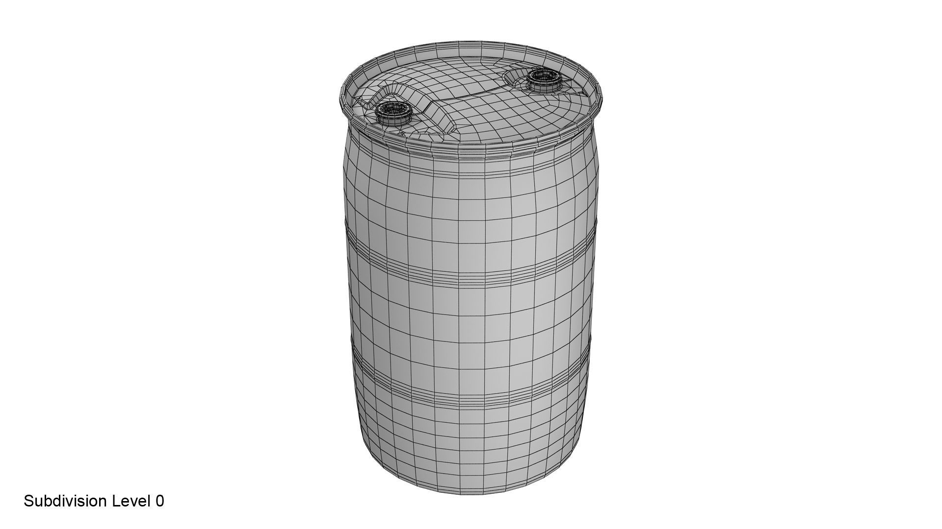 Plastic barrel 2 fittings 3D model CGTrader