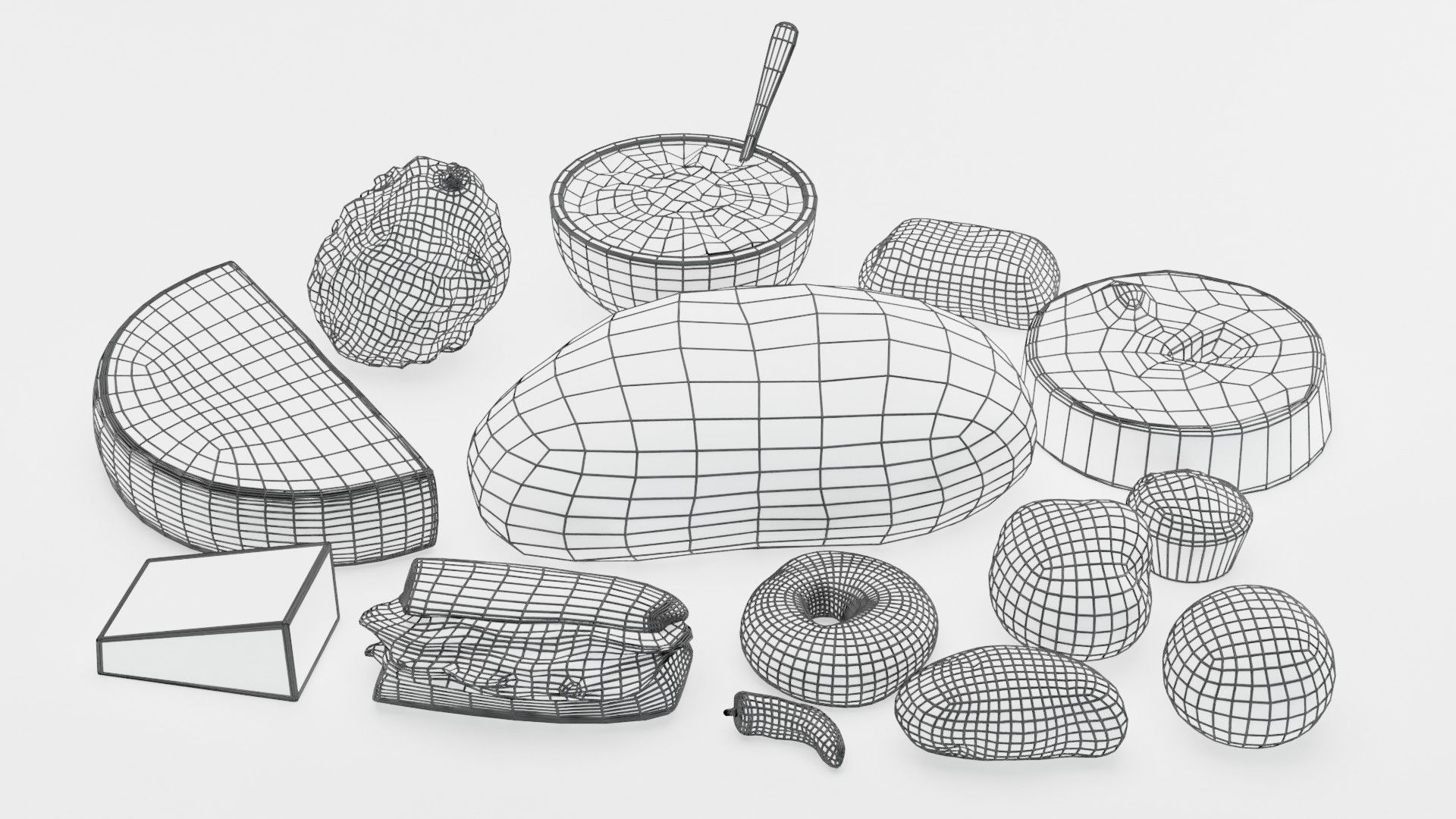 Game Ready Food Asset Pack free VR / AR / lowpoly 3D model CGTrader