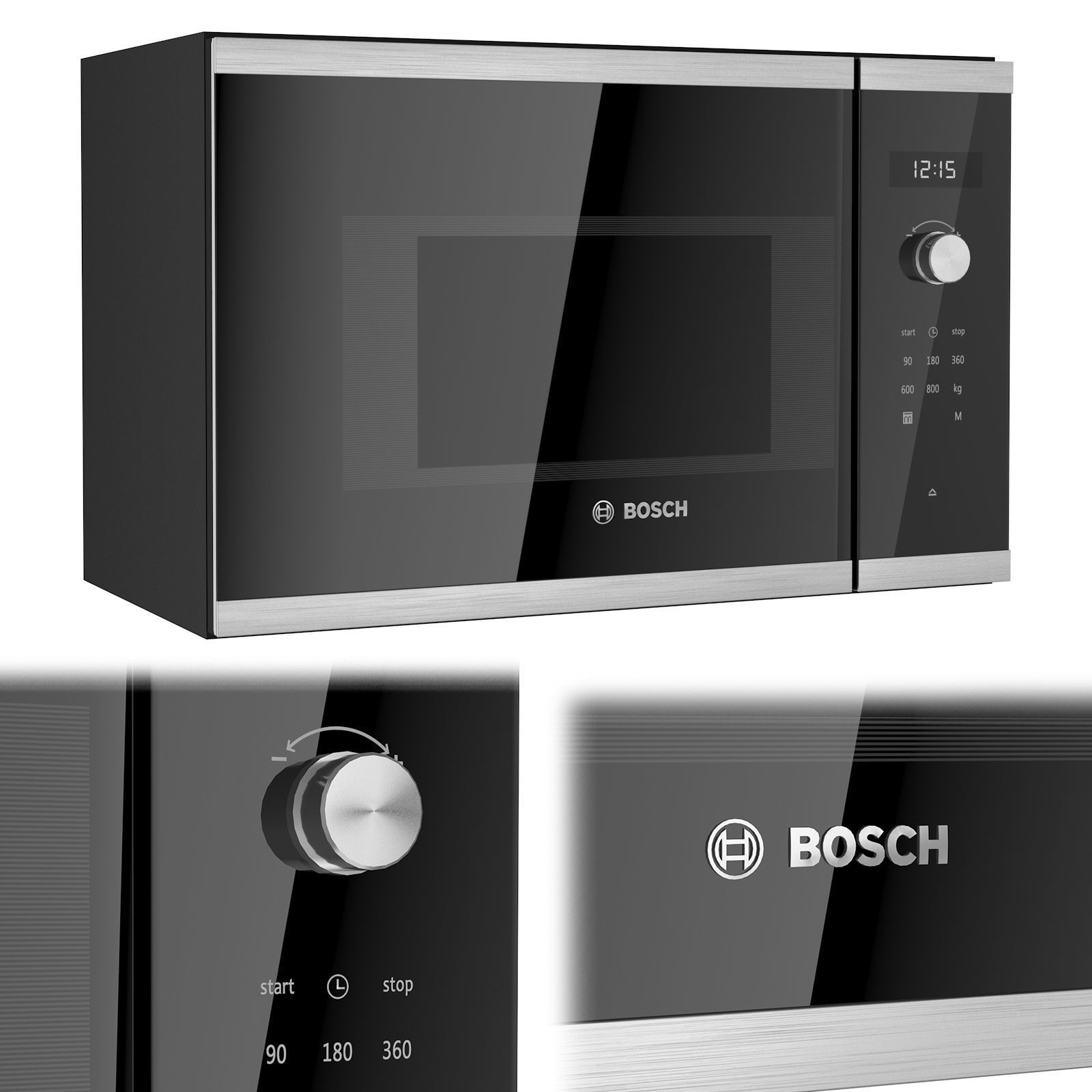 Builtin microwave Bosch BFL524MS0 3D model CGTrader