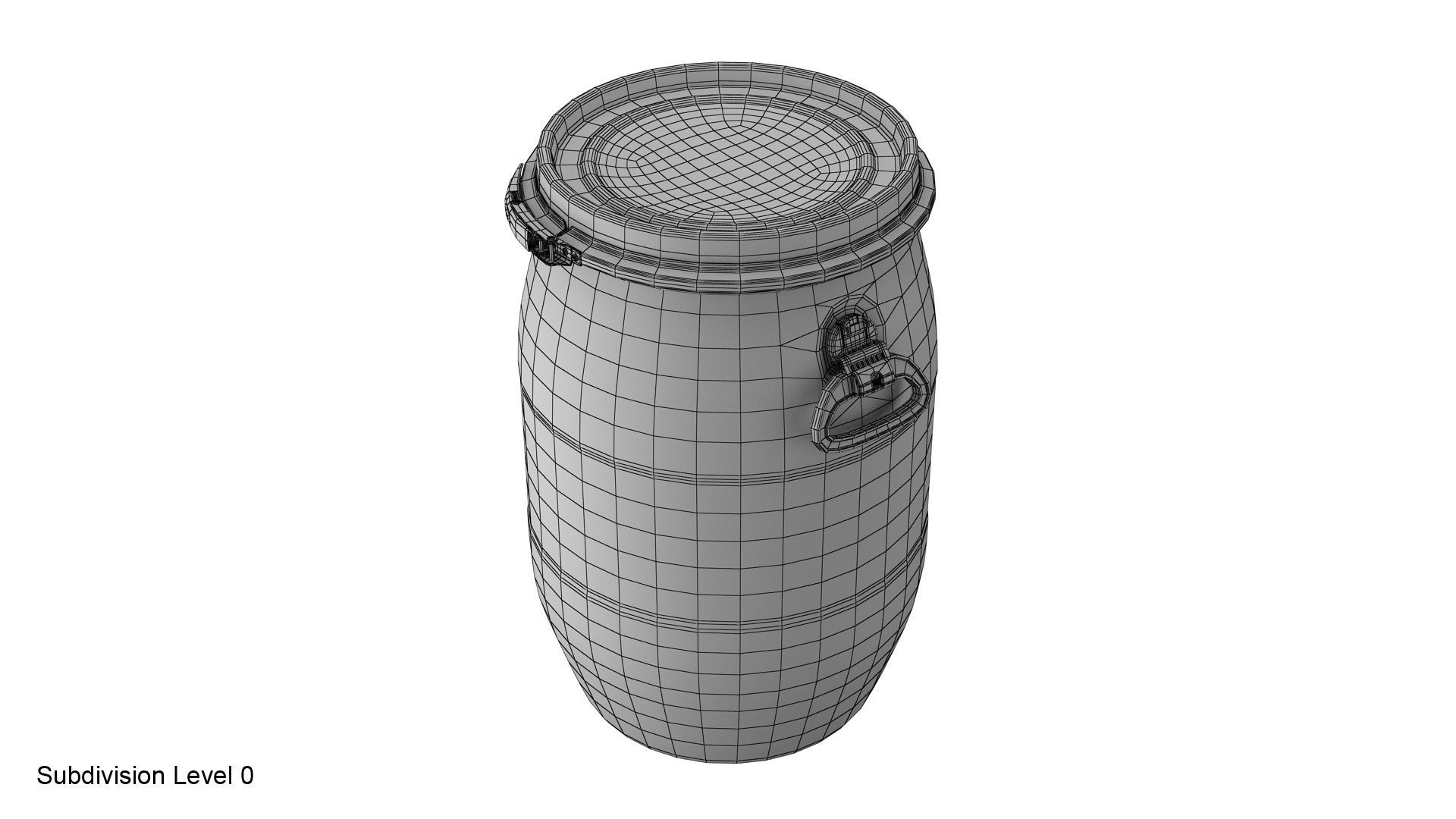 Plastic barrel with lid and handles 3D model CGTrader