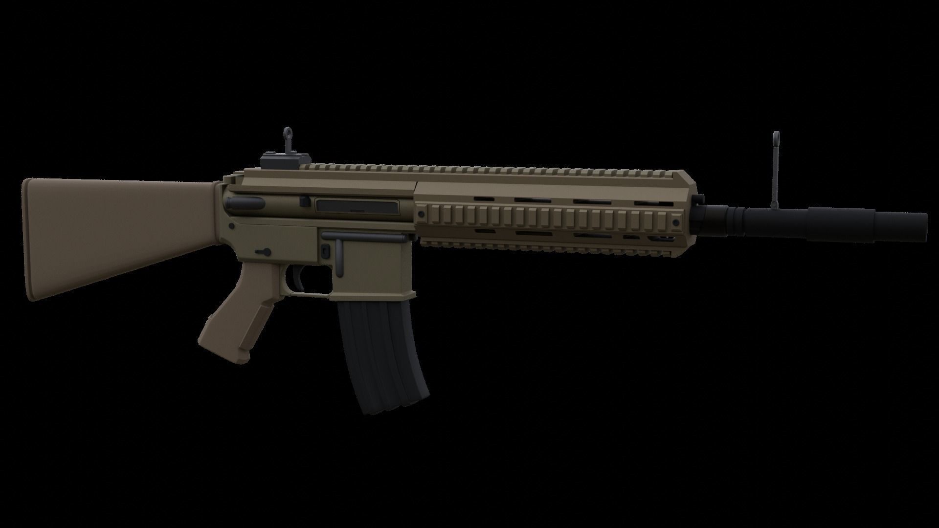 Heckler and Koch HK-416 German Assault Rifle free 3D model | CGTrader