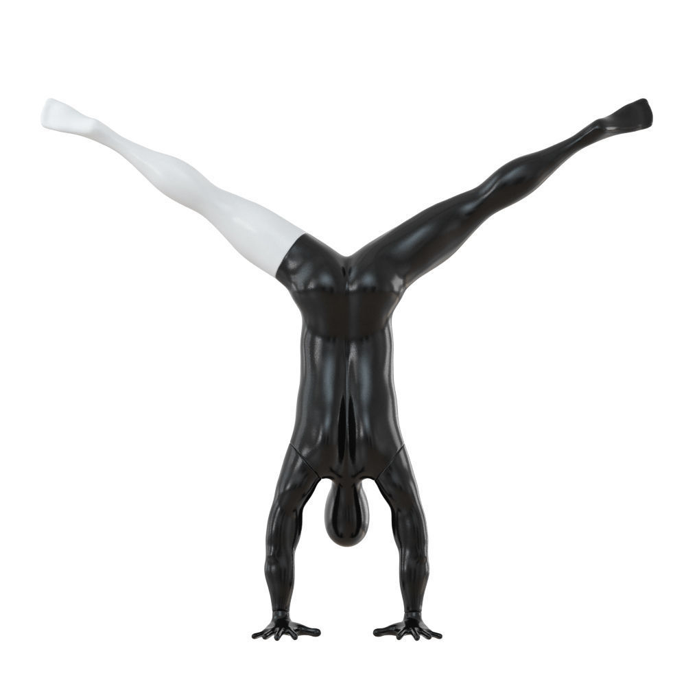 Male mannequin standing on hands 123 3D model