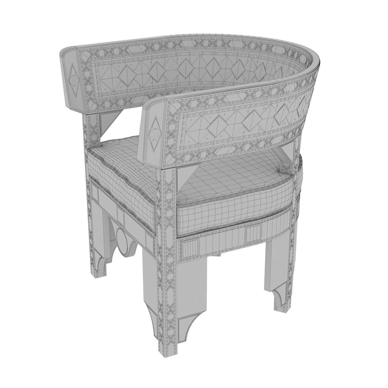 Arabic Style armchair 3D model CGTrader