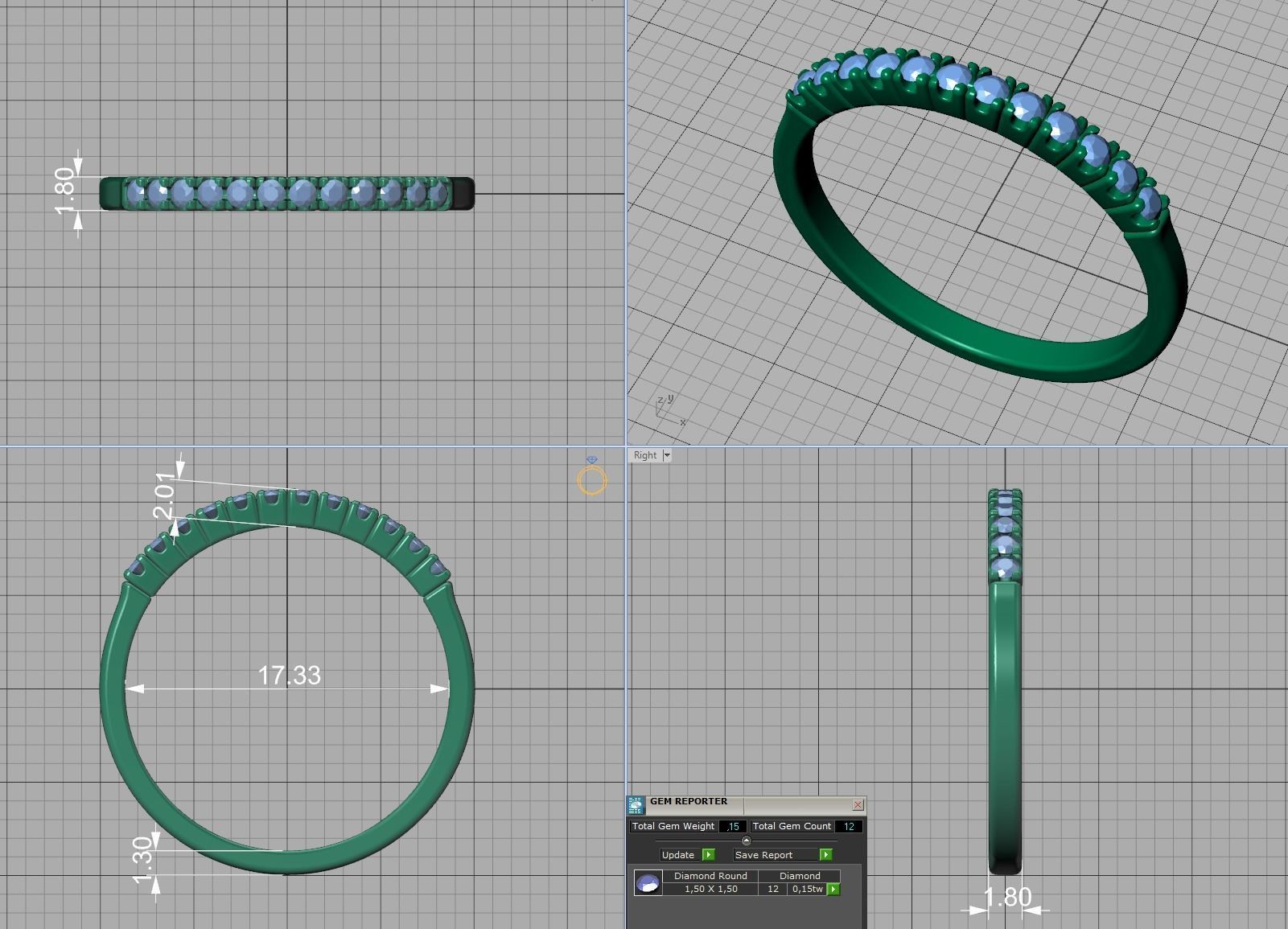 Diamond Ring Stackable Ring 3dmodel 3D model 3D printable | CGTrader