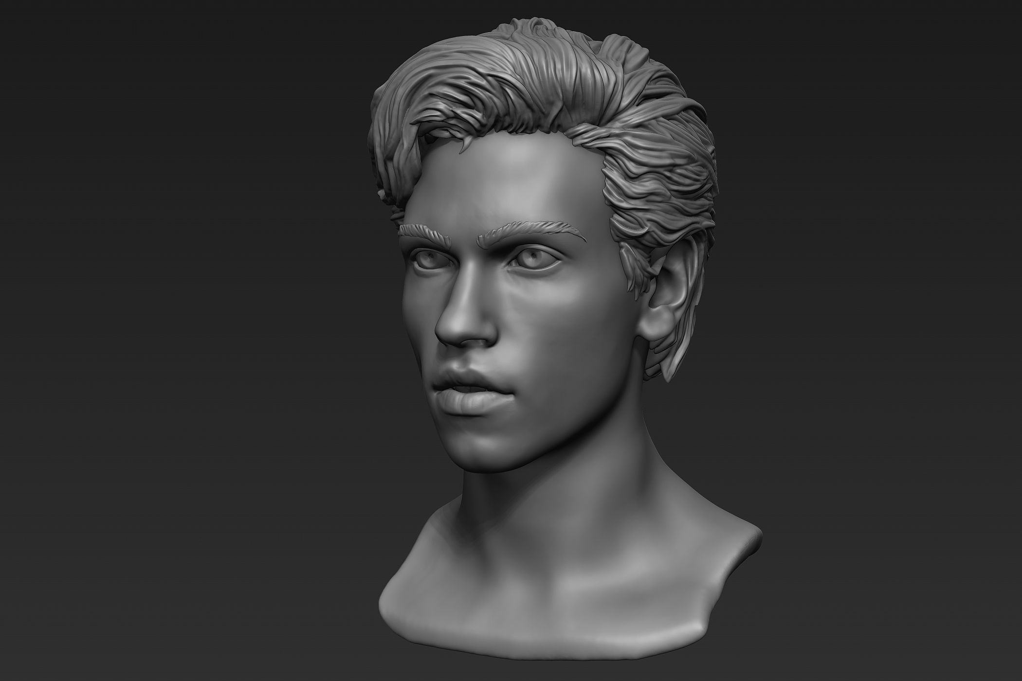 Male Head with Hair Sculpt 3D model | CGTrader