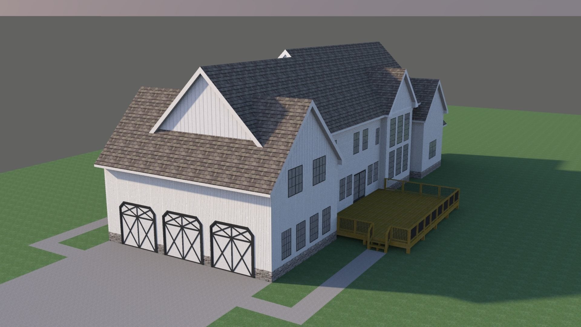 Farmhouse Model Modern Luxury Farm House 3D model | CGTrader