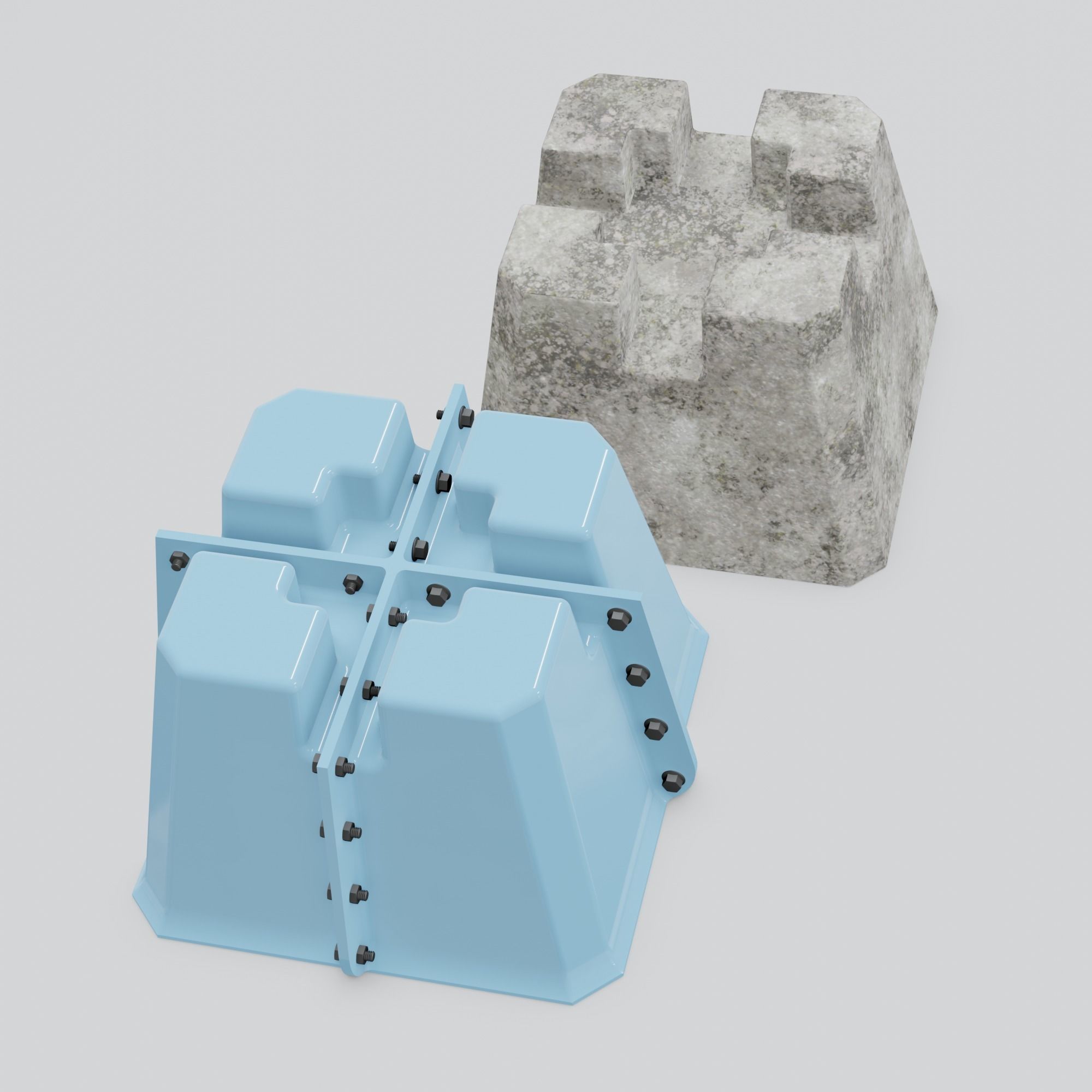 Mold for casting of deck blocks made of concrete 3D model 3D printable