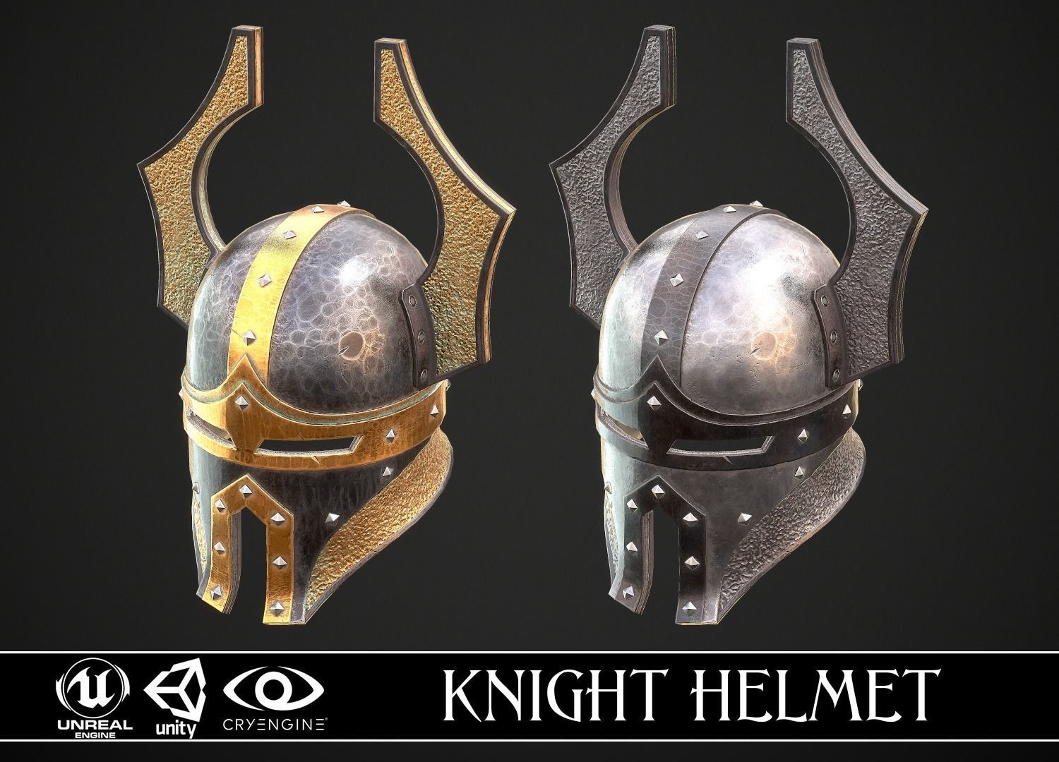 Knight Helmet 06 Low-poly 3D model