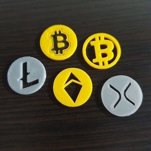 Crypto token coins pack for shopping cart BTC - LTC - ETH - XRP