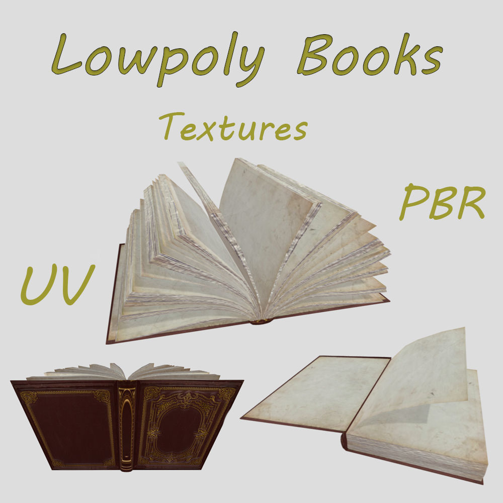 Blank old book Low-poly 3D model
