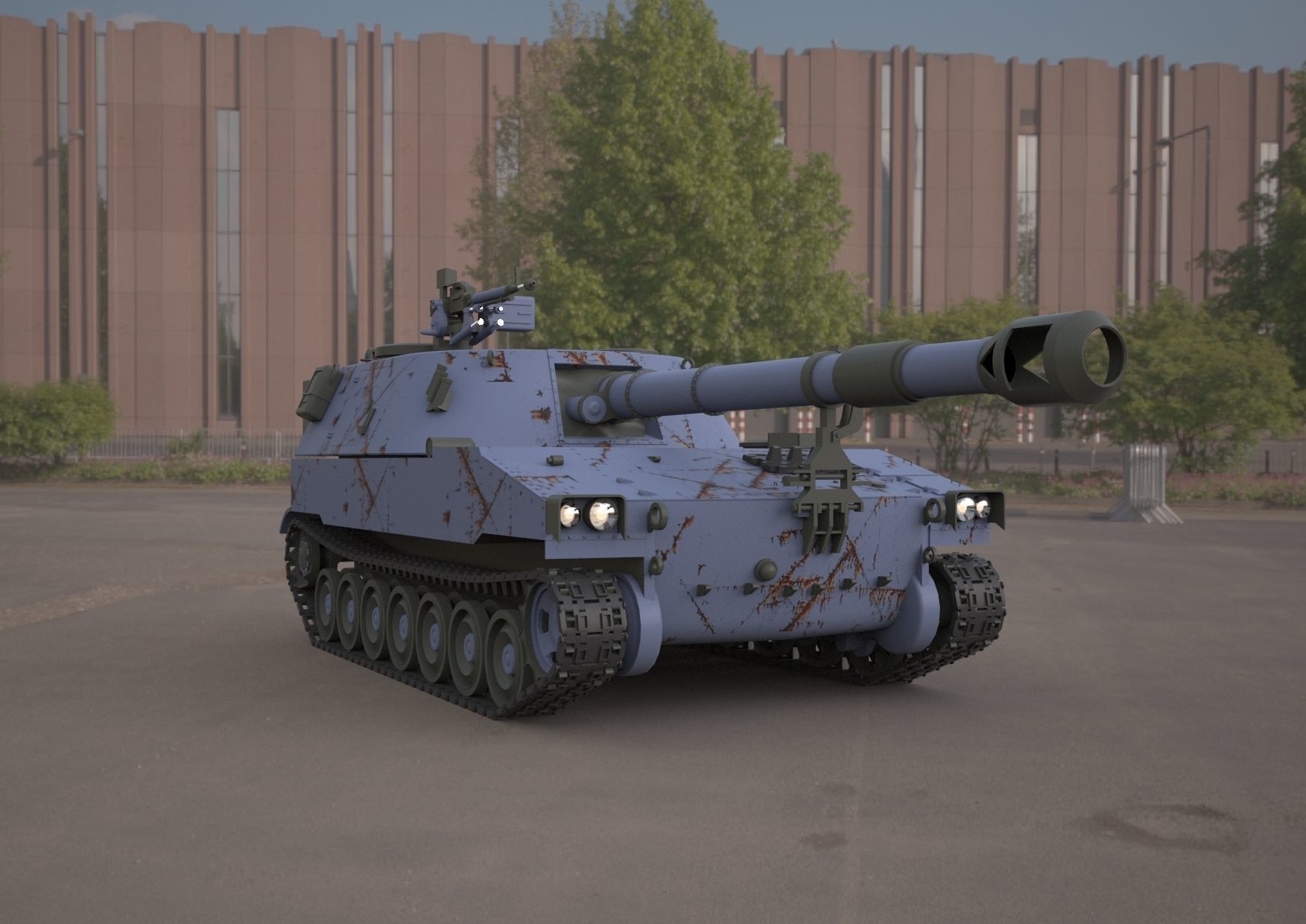 m109 howitzer 155mm tank 3D model | CGTrader