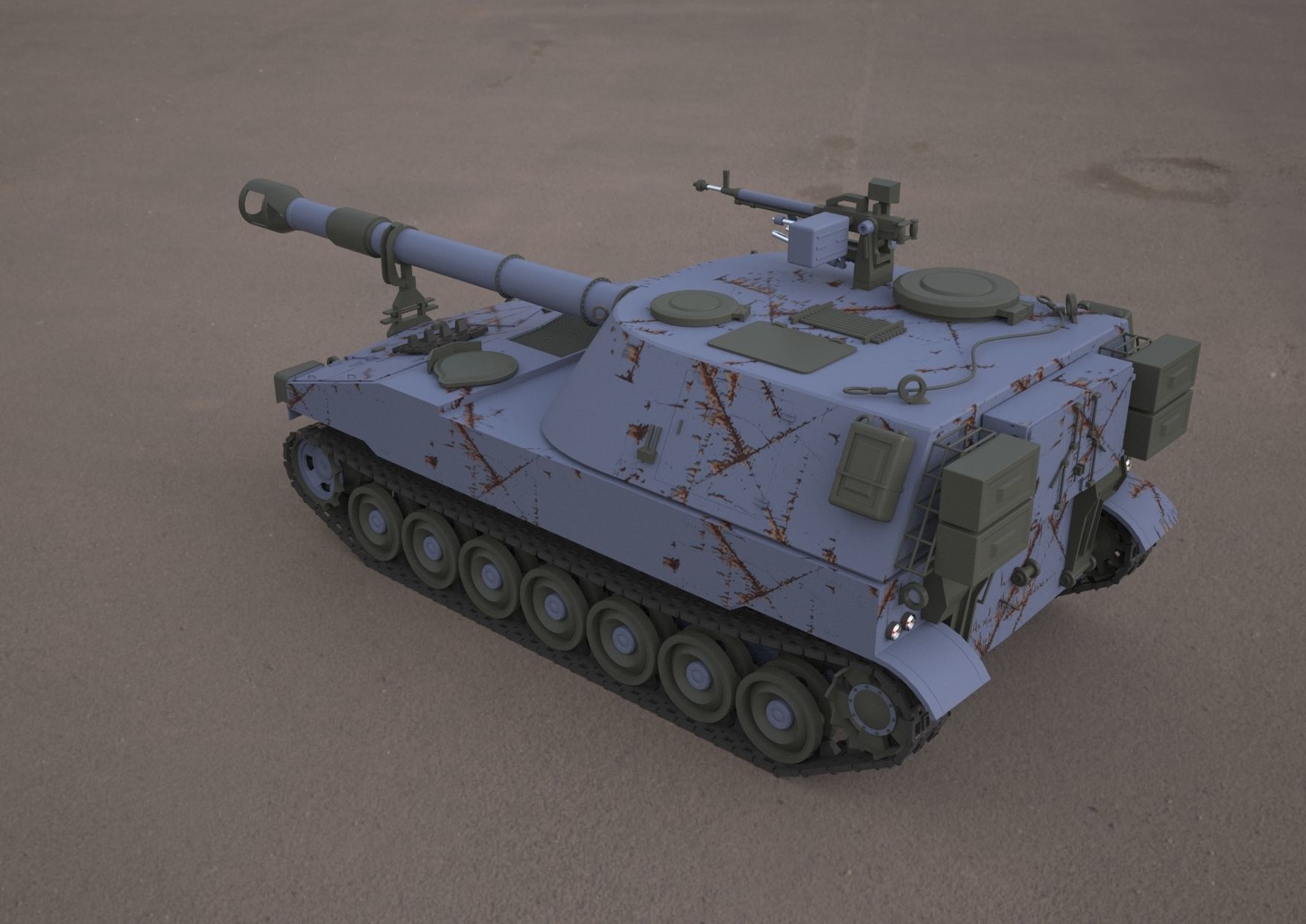m109 howitzer 155mm tank 3D model | CGTrader