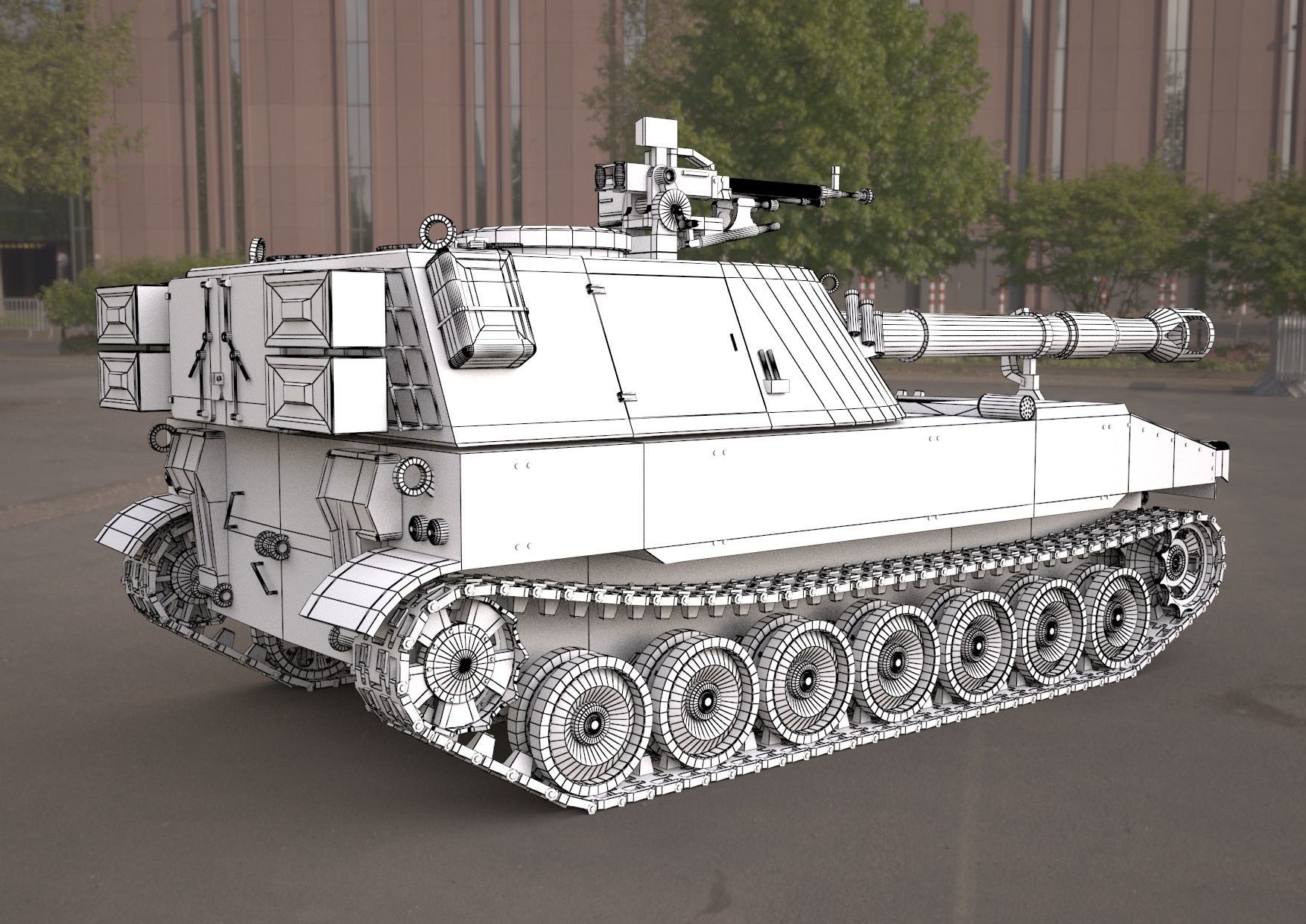 m109 howitzer 155mm tank 3D model | CGTrader