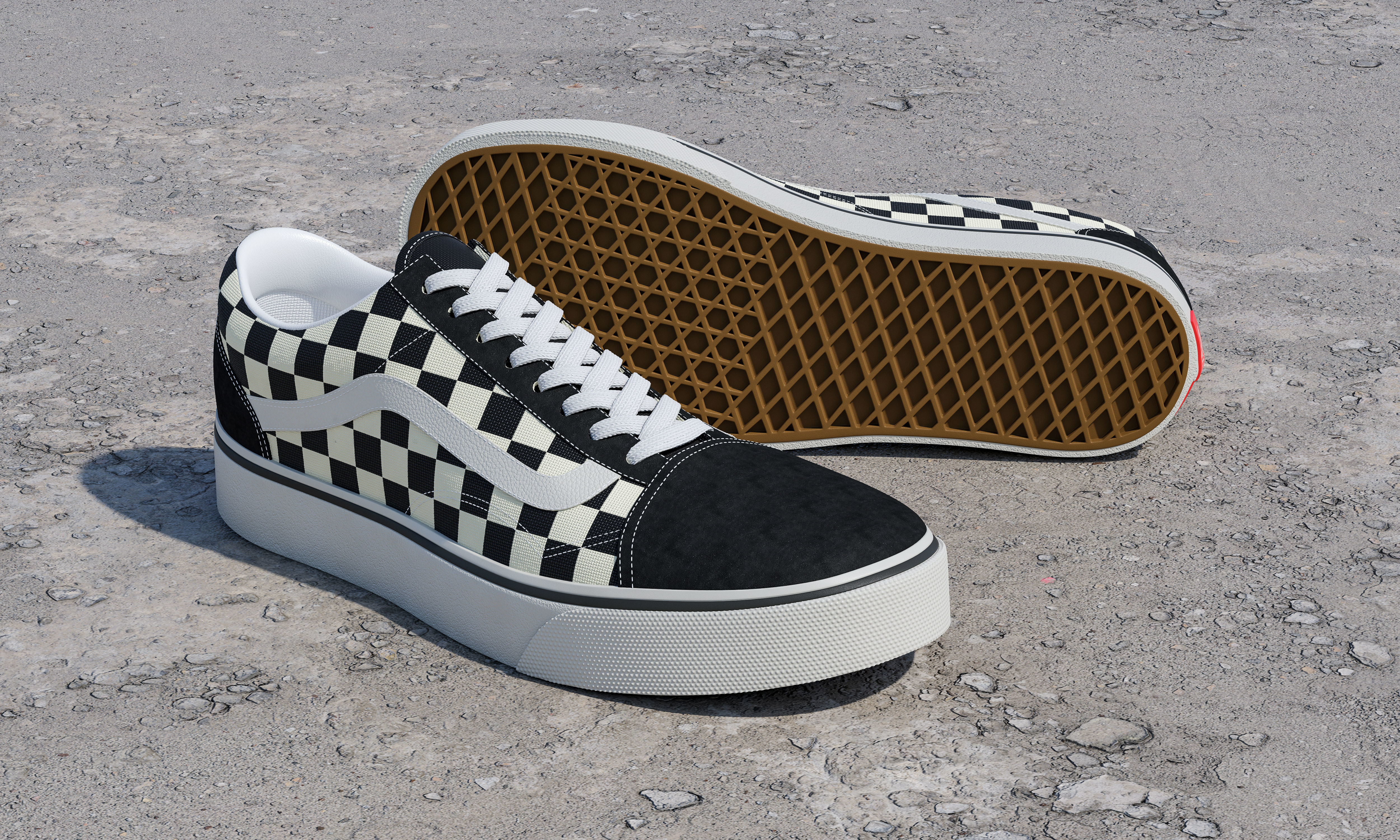3d checkered vans