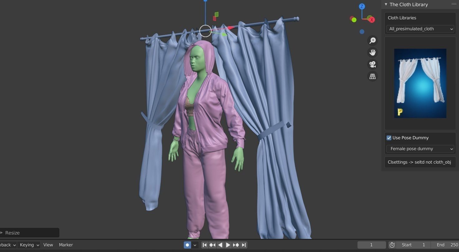 The cloth library a blender addon for cloth simulation 3D model | CGTrader