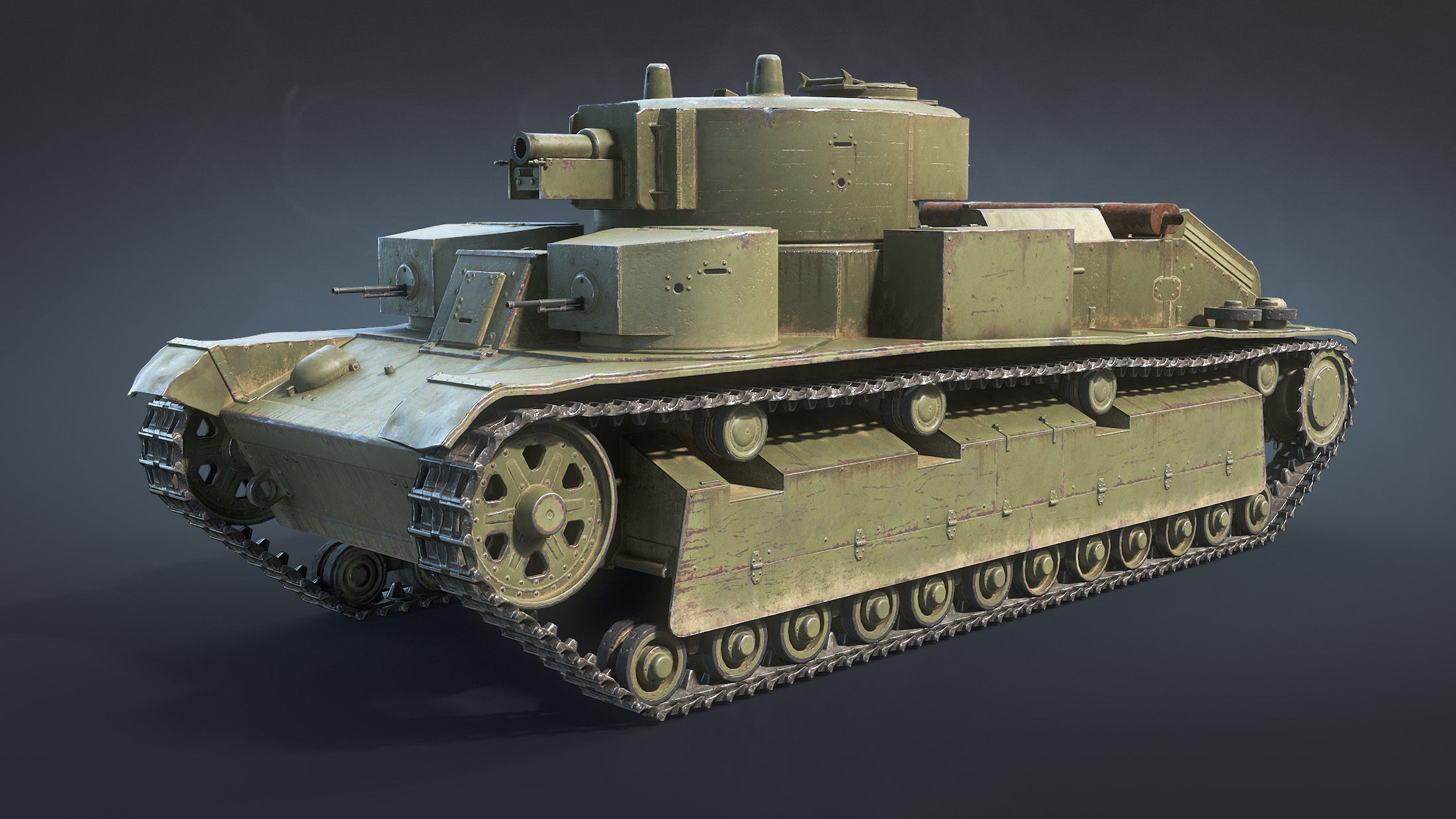 3D model T-28 Medium Tank VR / AR / low-poly | CGTrader