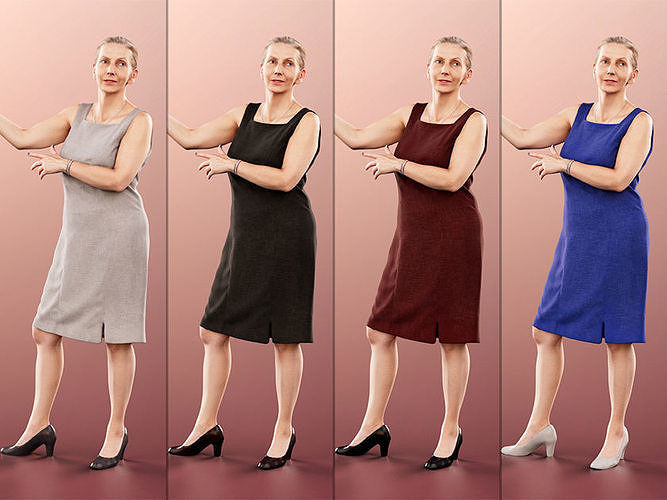 Bridget 11372 - 4 Texturevariations - Business Woman Presenting 3D model