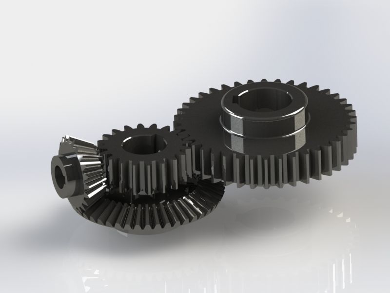 Meshing Gears Gear Mechanism 3D model animated