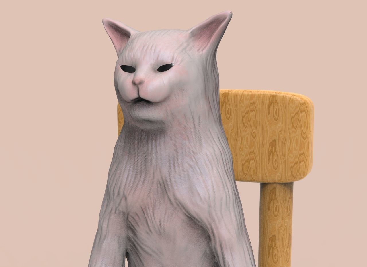 Meme cat 3D model 3D printable CGTrader