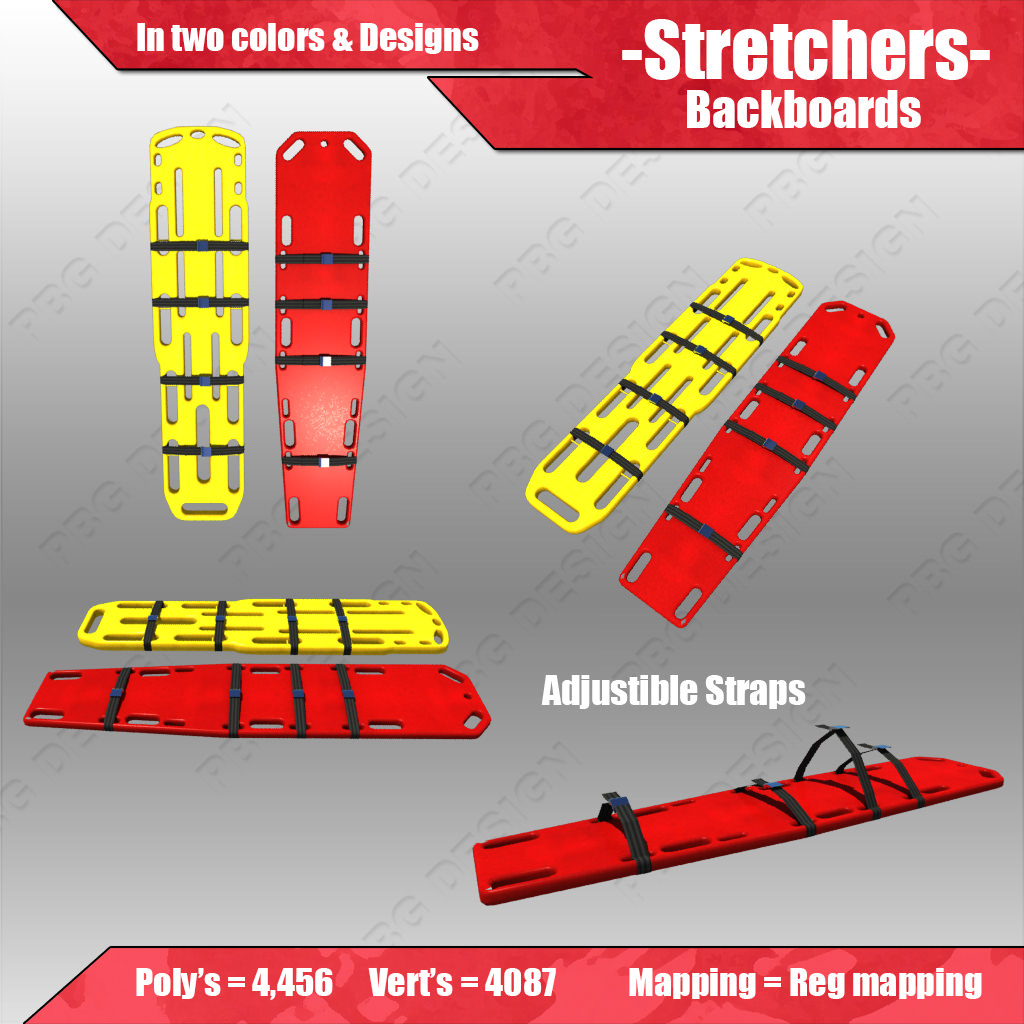 Stretchers Gurneys 3D model CGTrader