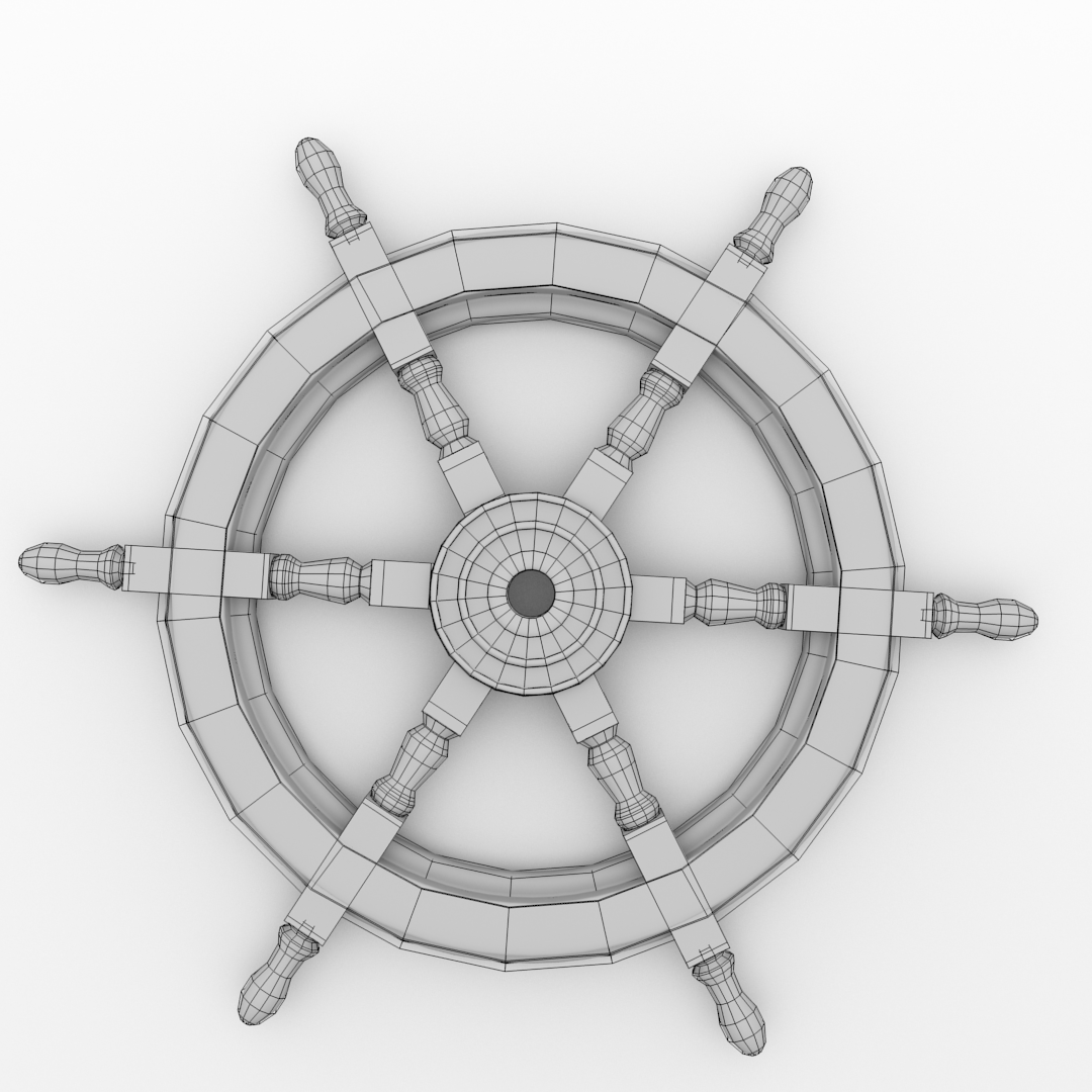 Ships Steering Wheel 2 3D model CGTrader
