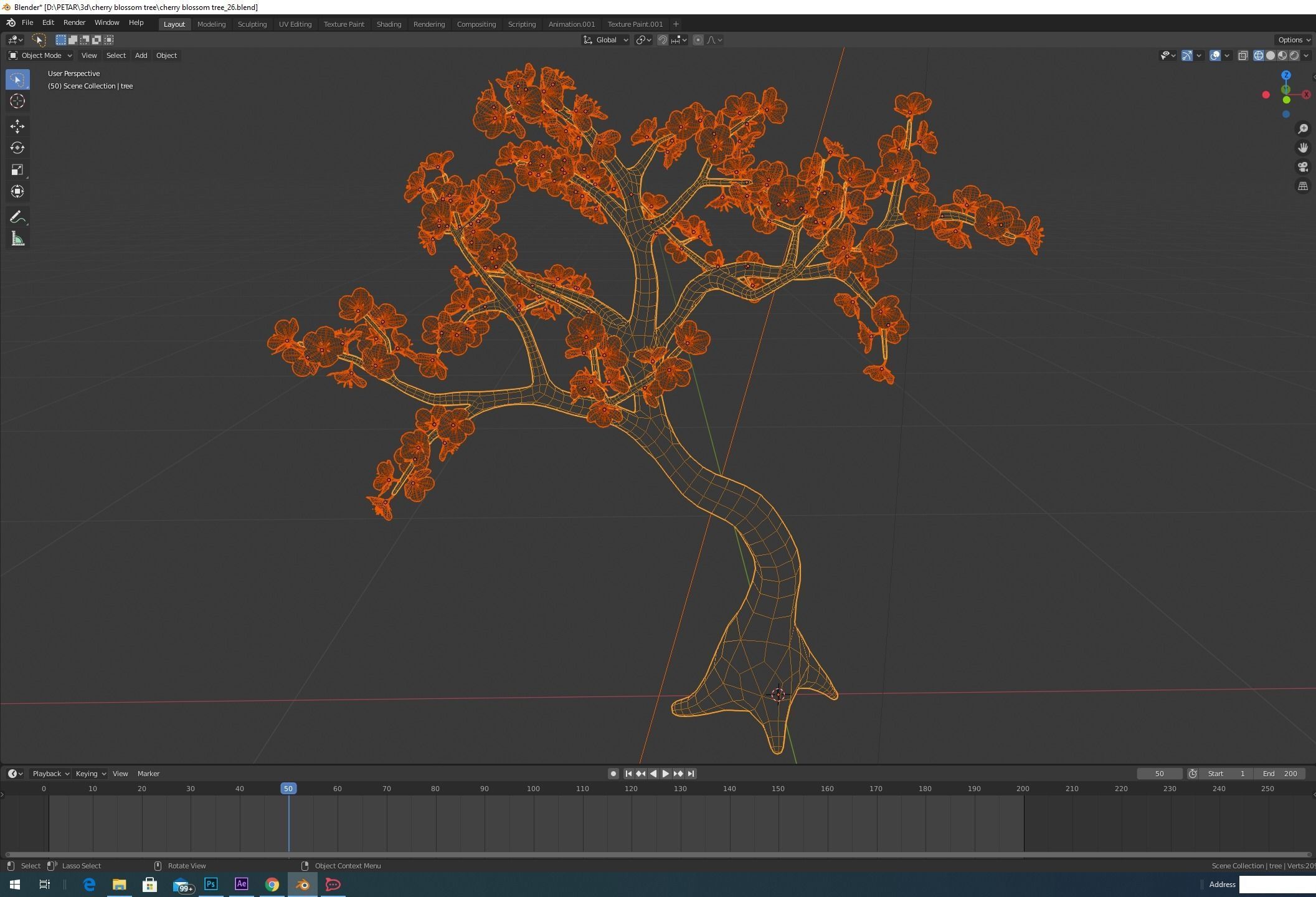 cherry tree 3D model animated rigged | CGTrader