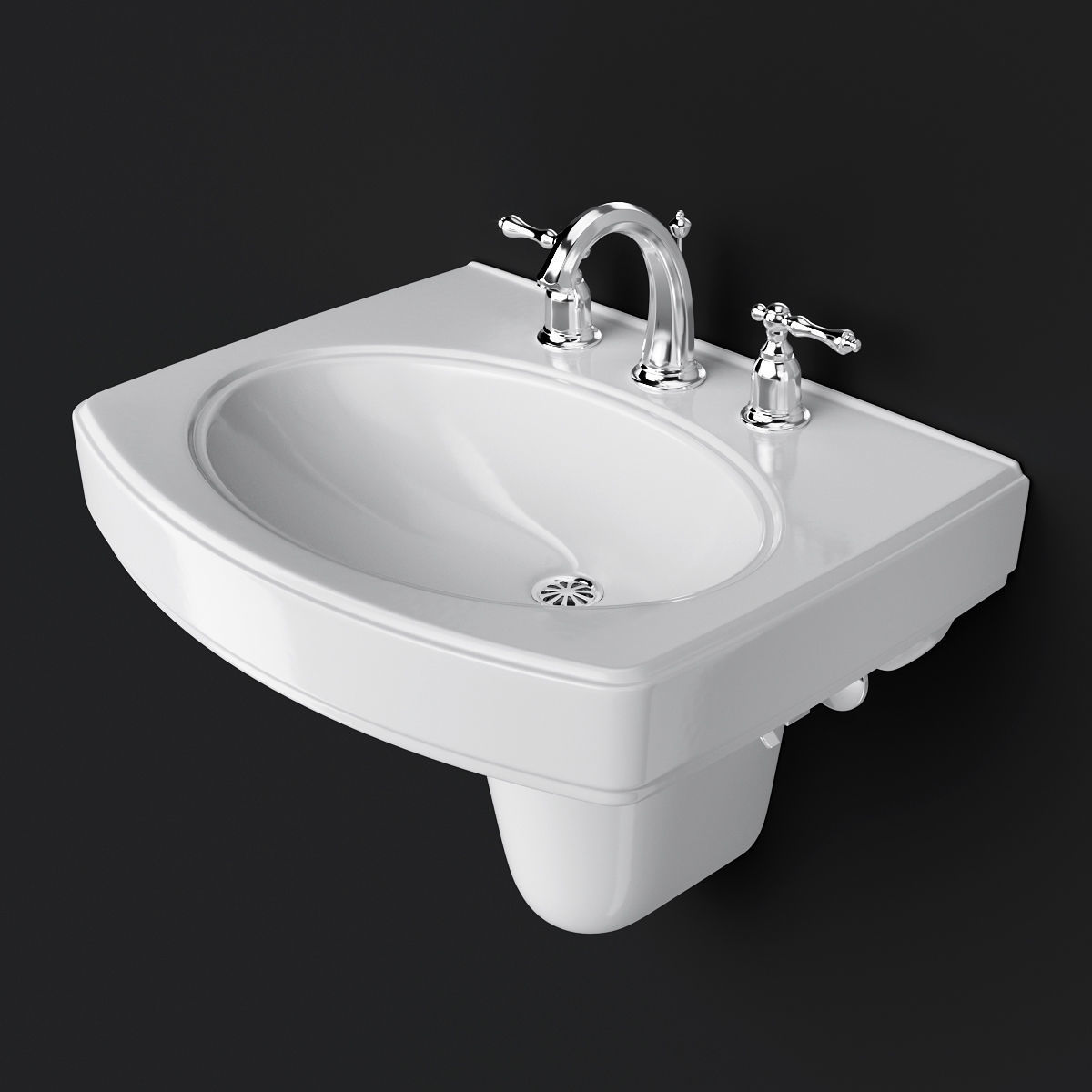 Pinoir Wall Mount Bathroom Sink by KOHLER 3D model | CGTrader
