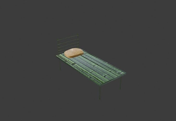 Bamboo bed 3D model
