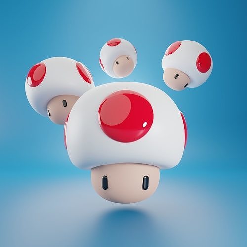 Mushroom Bros 3D model