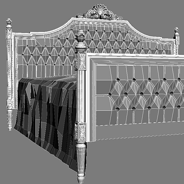 Traditional Style Bed 3D model CGTrader