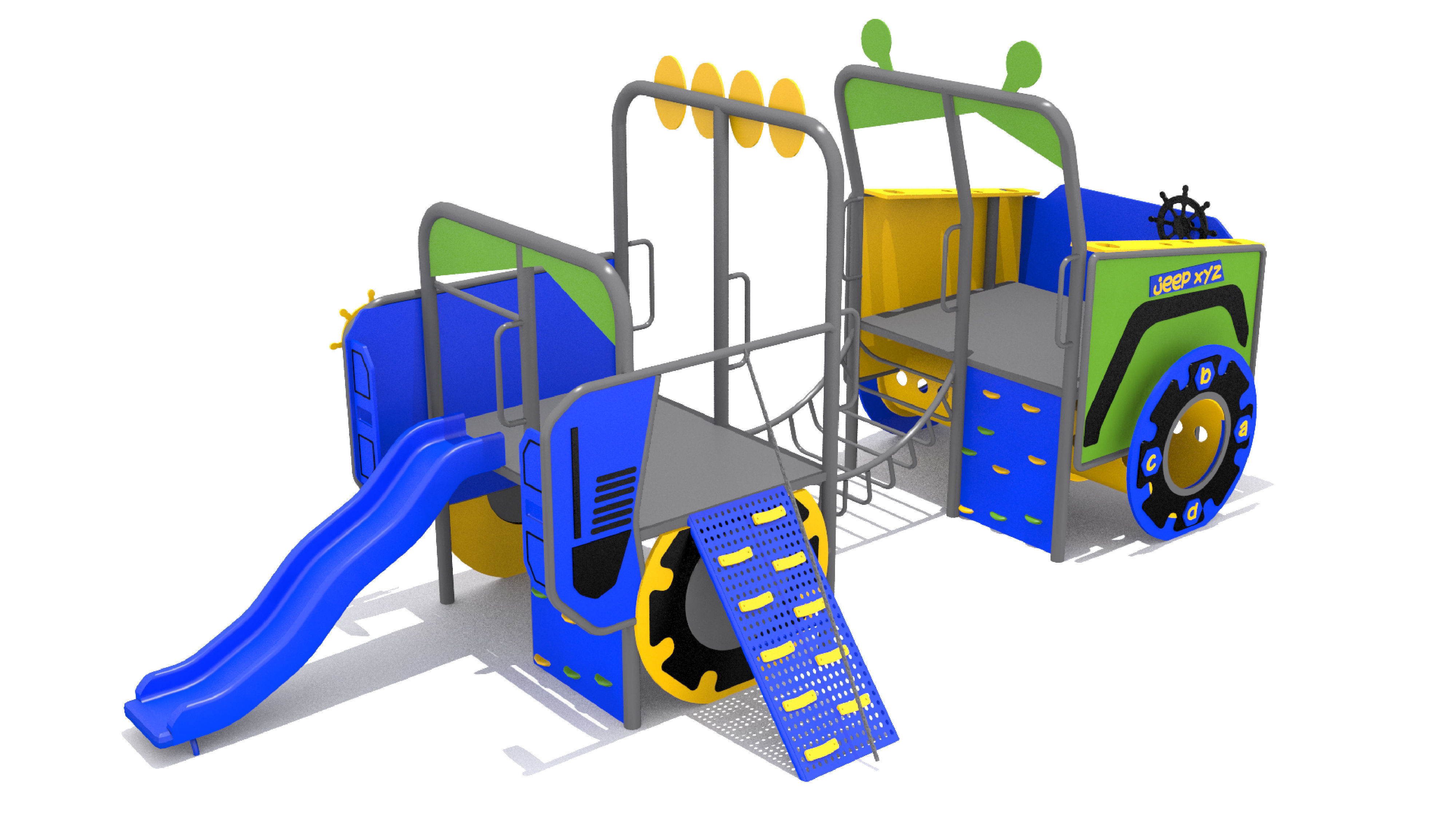 Playground Jeep Vehicle Playset 3D model animated rigged CGTrader