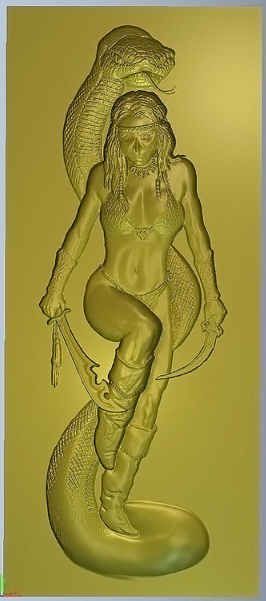 Lady with anaconda