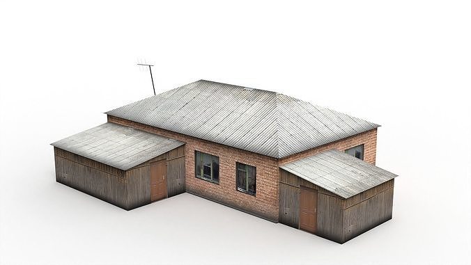 Village house Low-poly 3D model