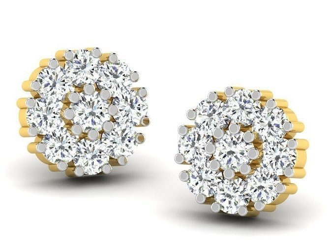 Women round earrings 3dm render detail 3D model 3D printable | CGTrader