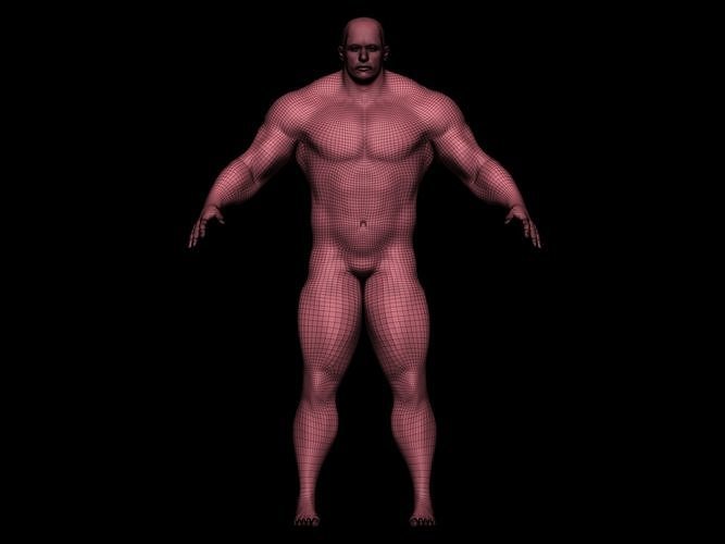 Mesh base strong caucasian man 3D model