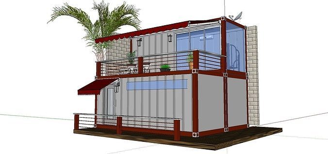 City Simple Art Building-Container-097 3D model