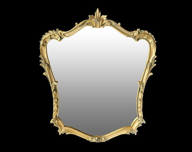 19th Century French Rococo Louis XV Style Giltwood Mirror 3D model