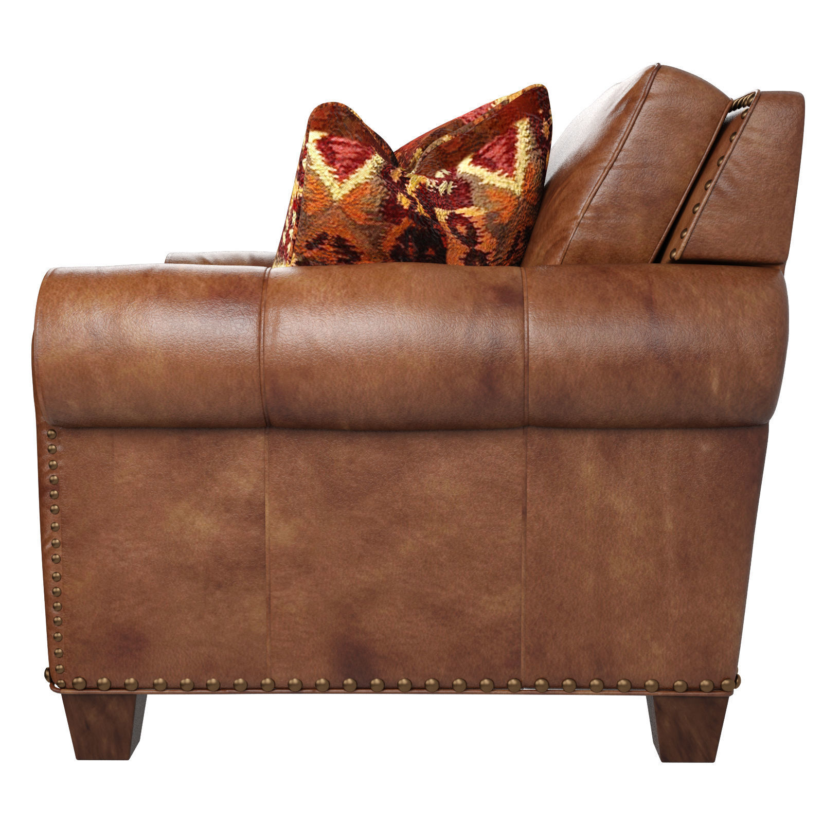 Silverado Caramel Brown Leather Chair 3D model CGTrader