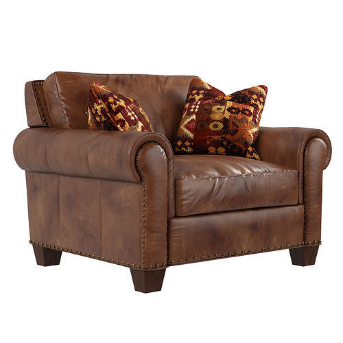 Silverado Caramel Brown Leather Chair 3D model CGTrader