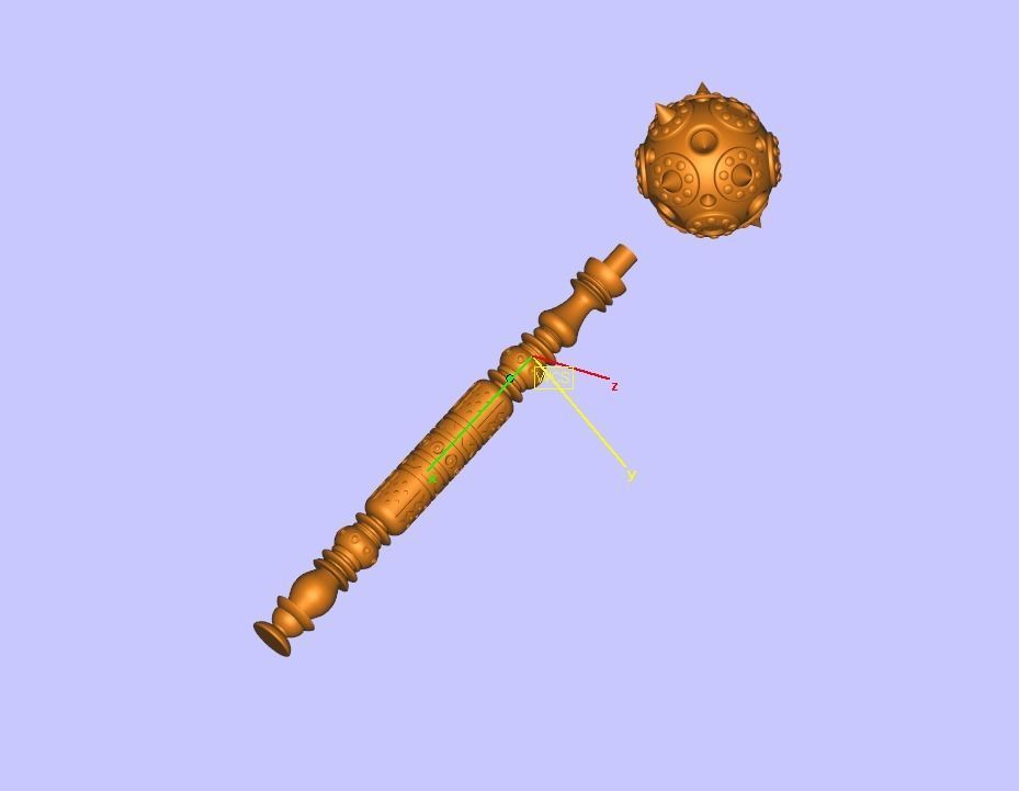 Mace bludgeon suvenir with gems 3D model 3D printable CGTrader