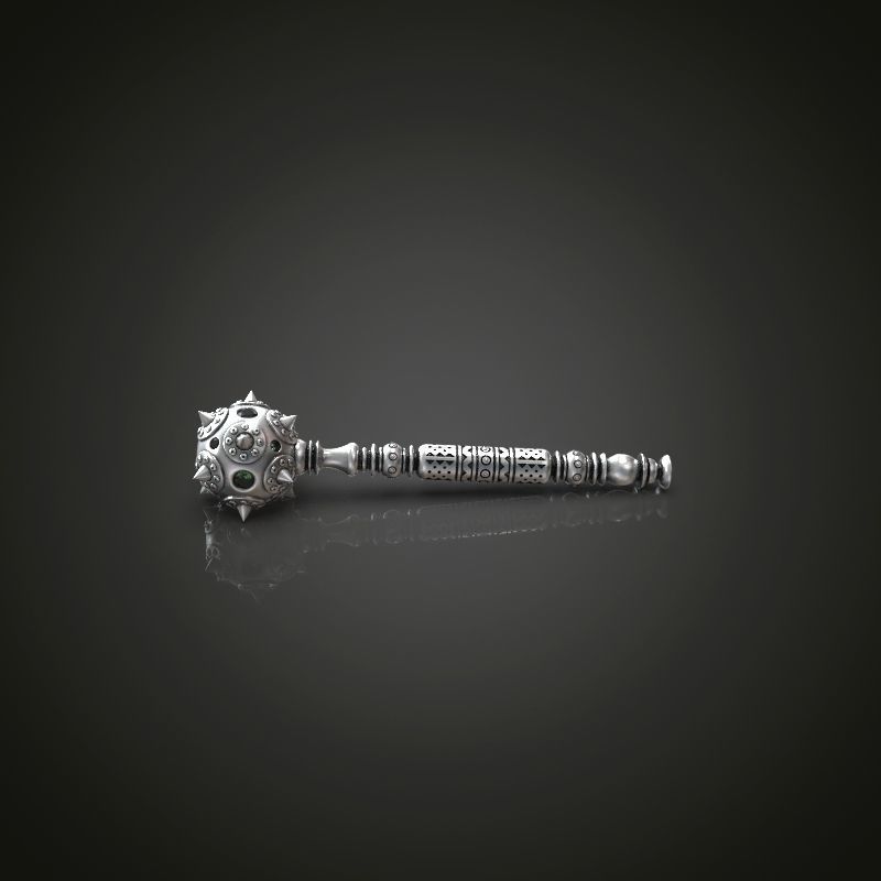 Mace bludgeon suvenir with gems 3D model 3D printable CGTrader