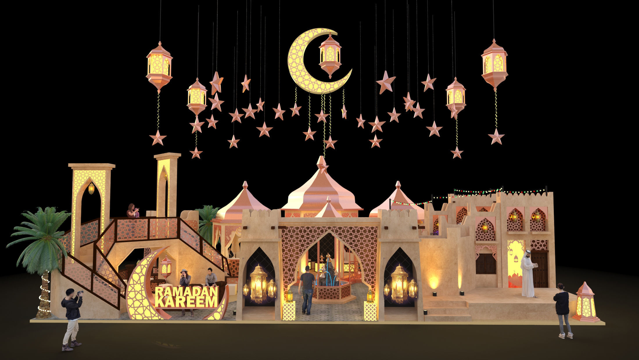 Ramadan Mall Decoration 002 3D model CGTrader