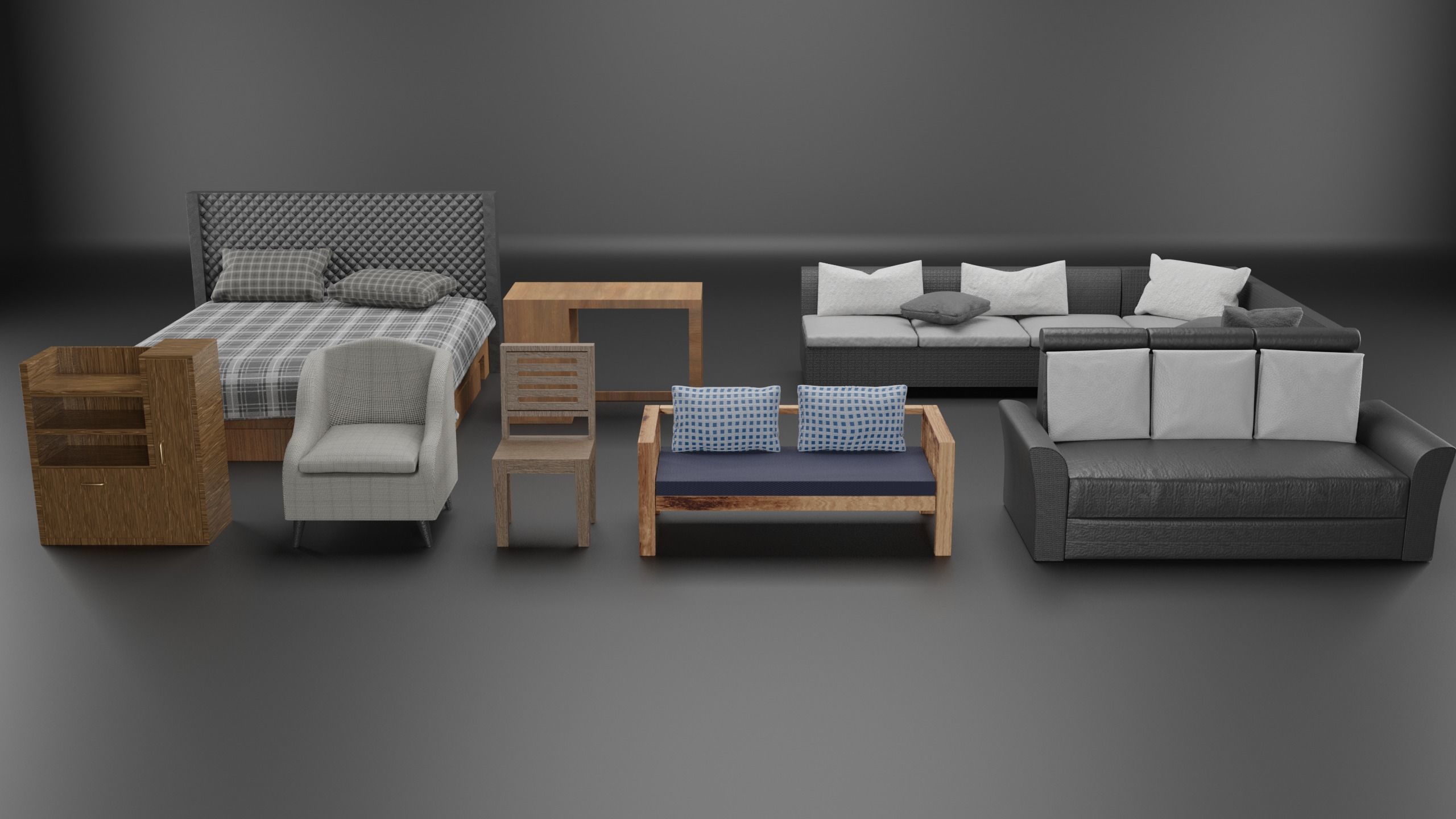 Furniture sofa bed free 3D model CGTrader