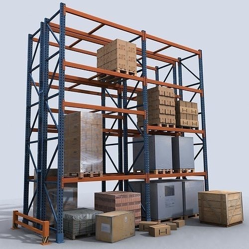 Pallet Rack Low-poly 3D model