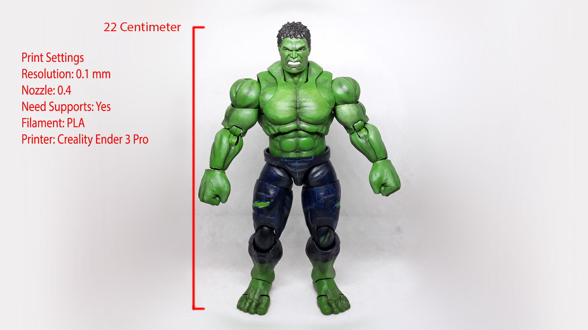 HULK articulated action figure 3D model 3D printable | CGTrader