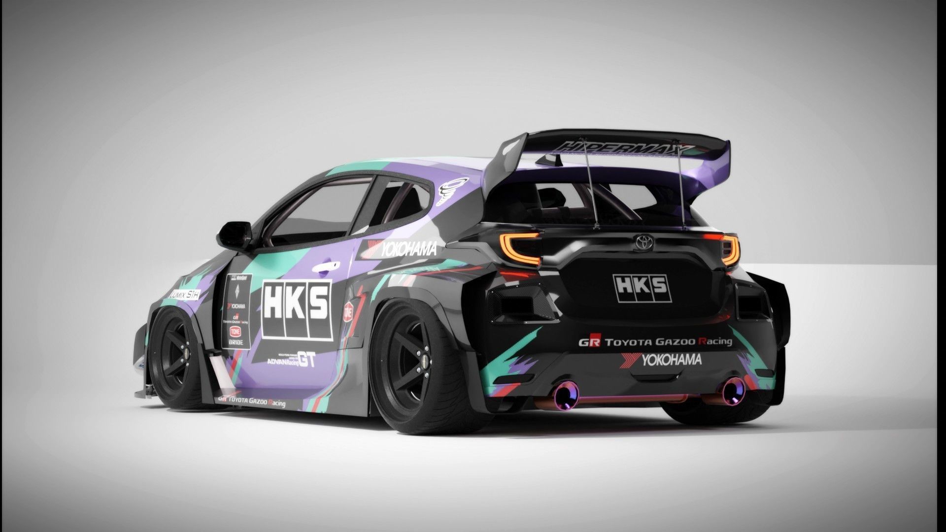 3D model 2021 Toyota GR Yaris Rocket Bunny HKS VR / AR / lowpoly CGTrader