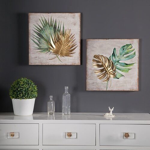 2 Piece Leaf Wall Decor Set 3D model