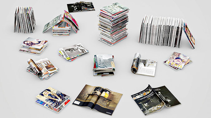 Magazines Set Collection 4K PBR for realistic interiors Low-poly 3D model